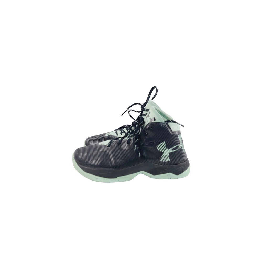 Under‎ Armour, Synthetic High-Top Basketball Shoes, Youth, Size 5.5, Black Mint.